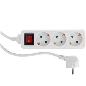 Tischsteckdose 3fl., 5KS Sch, ws, 1,4 m REV - Artikel: 4008297123514-3