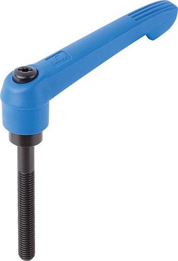 KLEMMHEBEL GR.5 M12X60, KUNSTSTOFF BLAU RAL5017, KOMP:STAHL
