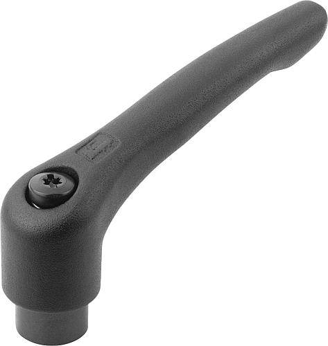 KLEMMHEBEL GR.4 M10, STAHL SCHWARZ RAL9005 SEIDENMATT, KOMP:STAHL BRÜNIERT-0