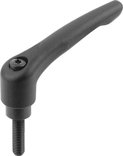 KLEMMHEBEL GR.2 M06X45, STAHL SCHWARZ RAL9005 SEIDENMATT, KOMP:STAHL BRÜNIERT-0