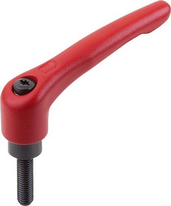 KLEMMHEBEL GR.3 M10X35, STAHL ROT RAL3003 SEIDENMATT, KOMP:STAHL BRÜNIERT