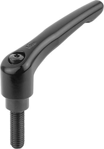 KLEMMHEBEL GR.1 M05X25, ZINK SCHWARZ RAL9005 SEIDENMATT, KOMP:STAHL BRÜNIERT-0