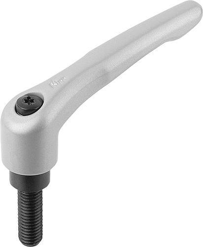 KLEMMHEBEL GR.4 M12X30, ZINK SILBER-METALLIC SEIDENMATT, KOMP:STAHL BRÜNIERT-0