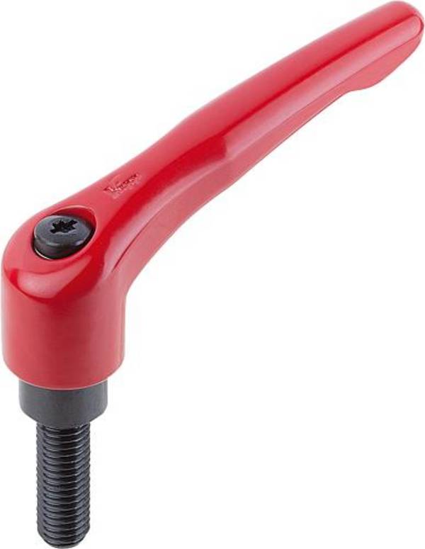 KLEMMHEBEL GR.4 M10X50, ZINK ROT RAL3003 SEIDENMATT, KOMP:STAHL BRÜNIERT