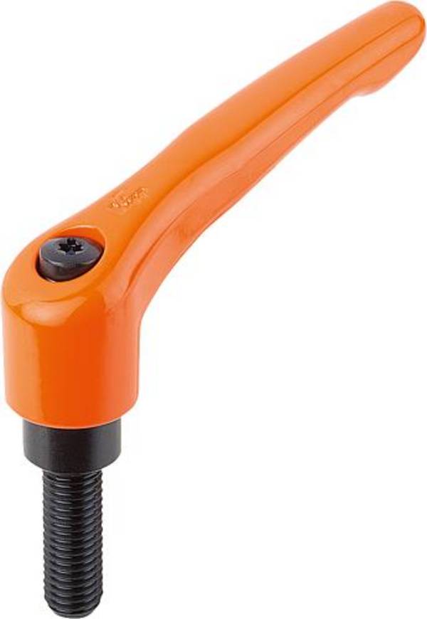 KLEMMHEBEL GR.4 M10X55, ZINK ORANGE RAL2004 SEIDENMATT, KOMP:STAHL BRÜNIERT