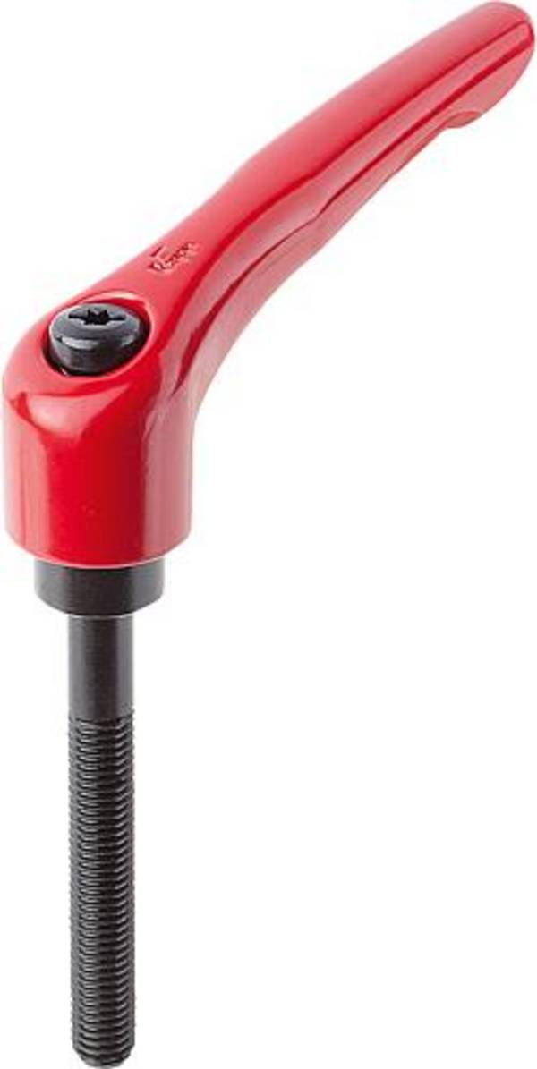 KLEMMHEBEL GR.4 M10X90, ZINK ROT RAL3003 SEIDENMATT, KOMP:STAHL BRÜNIERT