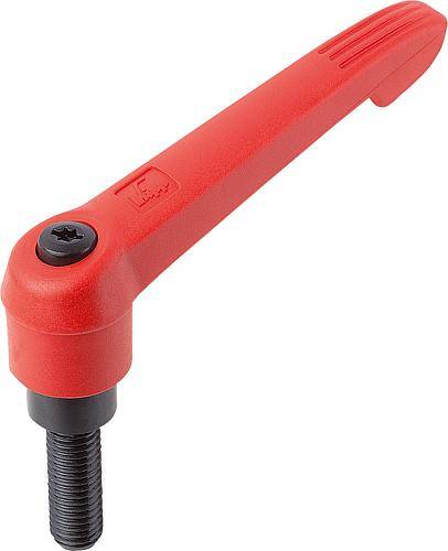 KLEMMHEBEL GR.1 M05X10, KUNSTSTOFF ROT RAL3020, KOMP:STAHL-0