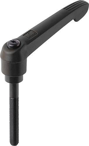 KLEMMHEBEL GR.3 M08X60, KUNSTSTOFF SCHWARZGRAU RAL7021, KOMP:STAHL-0