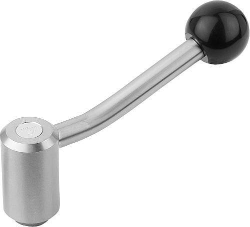 SPANNHEBEL GR.3 M12, A=128,5, FORM:20°, EDELSTAHL 1.4305 BLANK, KOMP:KUNSTSTOFF