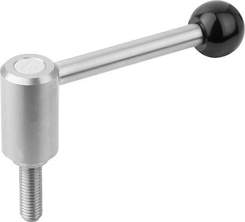 SPANNHEBEL GR.1 M12X25, A=92, FORM:0° EDELSTAHL 1.4305, KOMP:KUNSTSTOFF