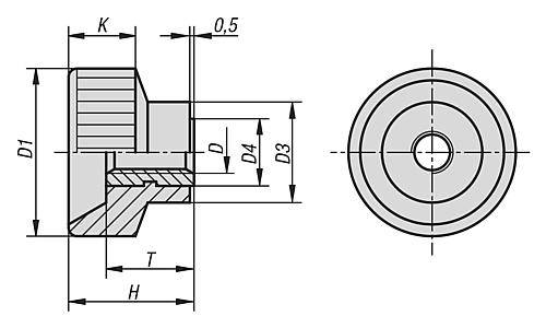 RÄNDELMUTTER D=M04 D1=18 H=13 KUNSTSTOFF, KOMP:MESSING-1