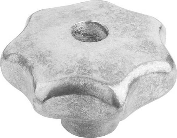 STERNGRIFF ÄHNLICH DIN6336 D=M10, D1=50, H=32, FORM:D MIT AUFGEBOHRTEM GEWINDE, ALUMINIUM GLEITGESCHLIFFEN