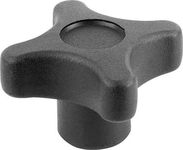 KREUZGRIFF D=M10, D1=50, H=29, FORM:K, THERMOPLAST SCHWARZ, KOMP:MESSING