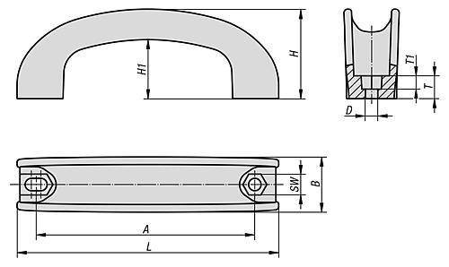 BOGENGRIFF, A=90-95, L=115, D=6,5 POLYAMID SCHWARZ-2