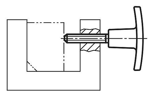 T-GRIFF D=M05X15, A=40, B=13, H=30,5, FORM:L THERMOPLAST, SCHWARZ, KOMP:STAHL, VERZINKT-1