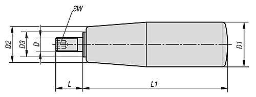 ZYLINDERGRIFF DREHBAR D=M06 THERMOPLAST, KOMP:STAHL-1