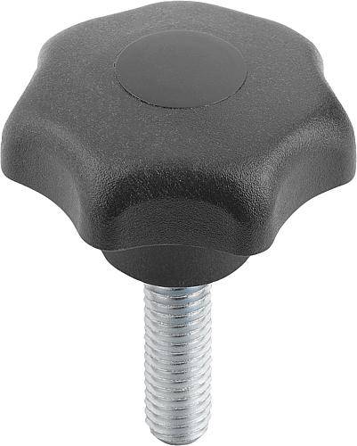 STERNGRIFF DIN6336 M08X25, D1=40, FORM:L, BIOPOLYMER SCHWARZGRAU RAL7021-0