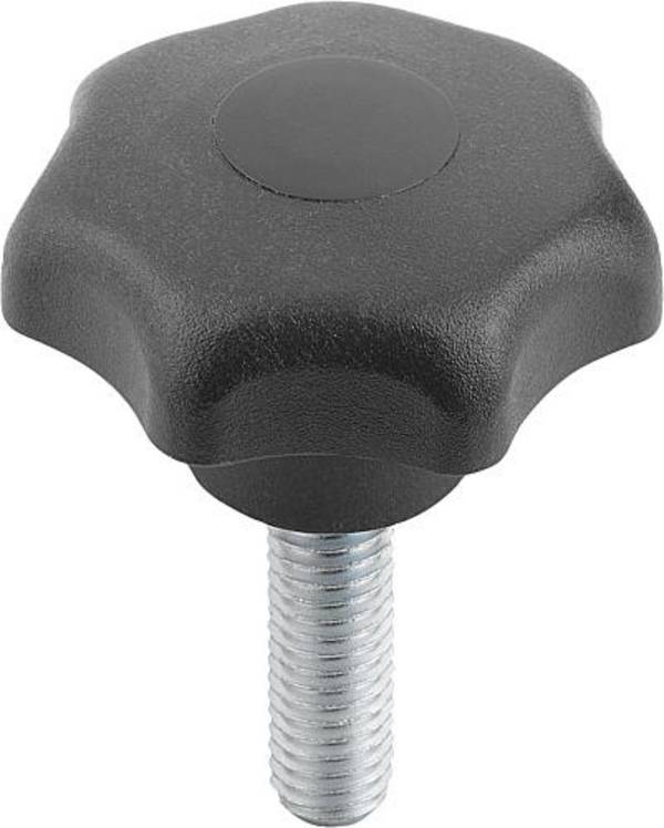 STERNGRIFF DIN6336 M08X25, D1=40, FORM:L, BIOPOLYMER SCHWARZGRAU RAL7021