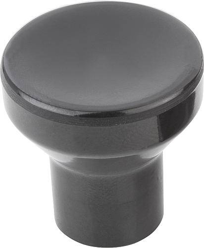 PILZKNOPF GR.2 D=M06, D1=25, DUROPLAST SCHWARZ POLIERT, KOMP:AUTOM.STAHL BLAU-PASSIVIERT-0