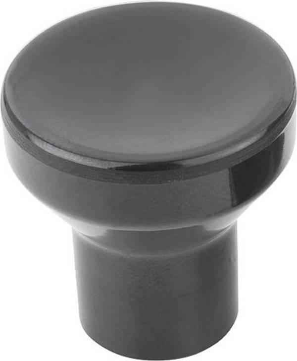PILZKNOPF GR.2 D=M06, D1=25, DUROPLAST SCHWARZ POLIERT, KOMP:AUTOM.STAHL BLAU-PASSIVIERT