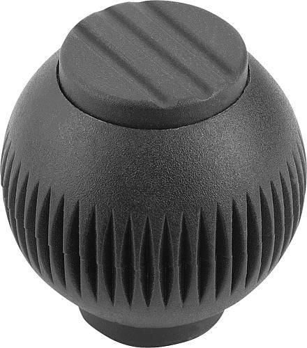 GRIFFKUGEL GR.2, D1=32 D=M08 BIOPOLYMER, SCHWARZGRAU RAL7021-0