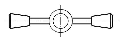 GRIFFSTANGE M06, L=35, D=8, FORM:E KONUSGRIFF, EDELSTAHL BLANK, KOMP:DUROPLAST SCHWARZ HOCHGLANZPOLIERT-1