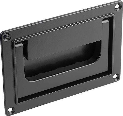 SCHALENGRIFF KLAPPBAR, ANSCHRAUBBAR, FORM:B, L1=130, L=109, H=91, H1=79, X1=118 ALUMINIUM SCHWARZ-0