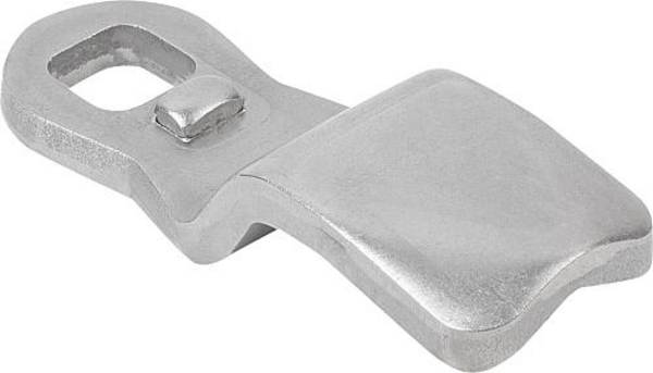 ZUNGE MIT ANSCHLAG, NACH OBEN GEKRÖPFT L=45 A bei H 18=6, EDELSTAHL 1.4301 BLANK