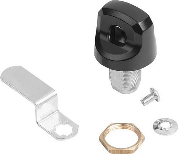 DREHRIEGEL MIT FREILAUF, MIT KNEBEL, H=22,4, A=35,9, ZINK VERZINKT UND PASSIVIERT, KOMP:ZINK SCHWARZ