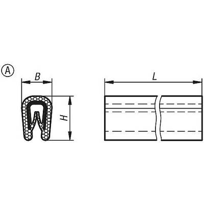 KANTENSCHUTZPROFIL OHNE DICHTUNG 5000X6,5X10, FORM:A, PVC SCHWARZ-0