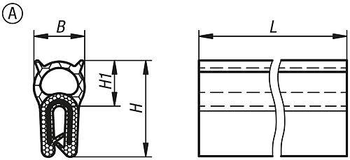 KANTENSCHUTZ-DICHTPROFIL 2000X8X15, FORM:A, EPDM SCHWARZ, KOMP:EPDM-0