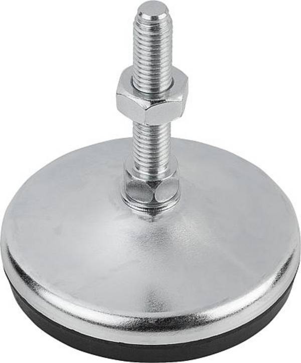 STELLFUß, FORM:A M10X25, D=40, STAHL, KOMP:GUMMI