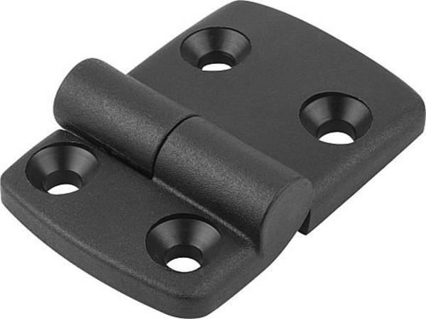 SCHARNIER AUSHÄNGBAR, LINKS 87X48, THERMOPLAST SCHWARZ, KOMP:EDELSTAHL, A1=27,5, A2=22,5, A3=48,5, A4=38,5