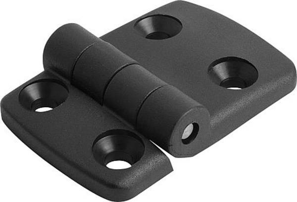 SCHARNIER 79X48, THERMOPLAST SCHWARZ, KOMP:EDELSTAHL, A1=20, A2=25, A3=35,5, A4=43,5