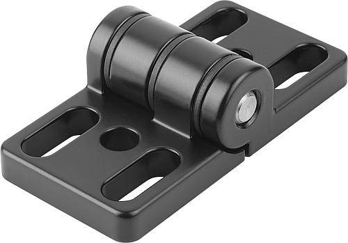 SCHARNIER MIT LANGLOCH 80X40, ZINK SCHWARZ PULVERBESCHICHTET, KOMP:EDELSTAHL-0