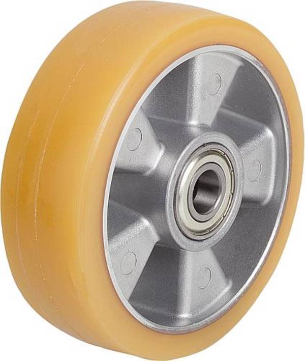 ALUMINIUMRAD OHNE FESTSTELLSYSTEM POLYURETHAN, OHNE GEHÄUSE, D=100, B=40
