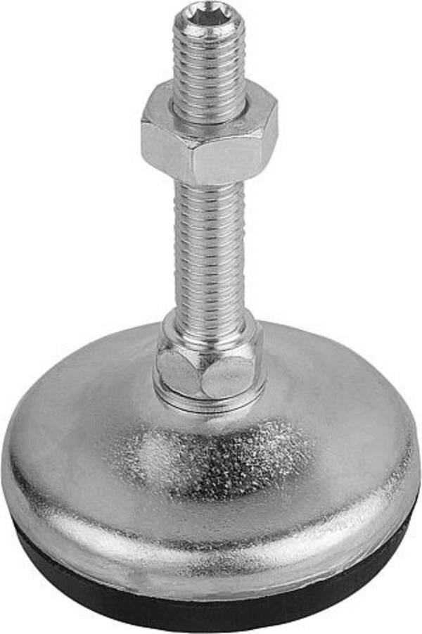 STELLFUß MIT INNENSECHSKANT, FORM:C M16X75, D=60, STAHL, KOMP:GUMMI