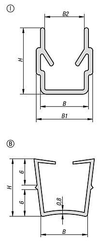 ABDECK- U. EINFASSPROFIL L=2000 KUNSTSTOFF, NATUR, TYP I, BN=6-3