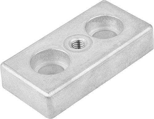 FUßPLATTE, TYP B, D=M12 90X90X16, BN=10, ZINK BLANK-0