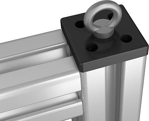 FUßPLATTE, TYP B, D=M10 60X30X12, BN=8, ZINK SCHWARZ PULVERBESCHICHTET-6
