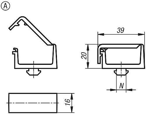 KABELHALTER MIT HAMMER, FORM:A POLYAMID, SCHWARZ, TYP B-3