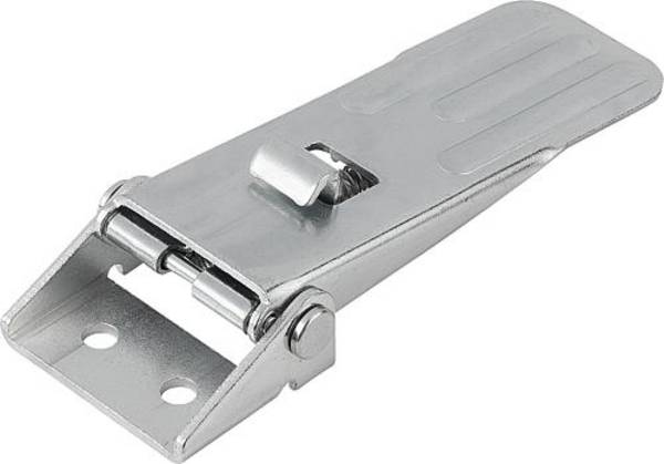 SPANNVERSCHLUSS MIT SPANNHAKEN EINSTELLBAR, ANSCHRAUBBOHRUNG SICHTBAR, FORM:B MIT SICHERUNG, STAHL VERZINKT