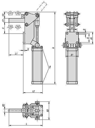 PNEUMATIKSPANNER VERTIKAL, SCHWERE AUSFÜHRUNG , STAHL-1