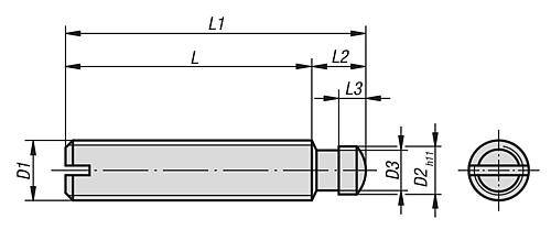 GEWINDESTIFT MIT DRUCKZAPFEN ÄHNLICH DIN6332 D1=M08X52,5, L1=60, STAHL-2
