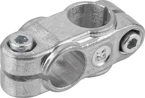 ROHRVERBINDER KREUZSTÜCK, FORM:A ALUMINIUM, FÜR RUNDROHRE, KOMP:STAHL, A=16,1, B=16,1-0