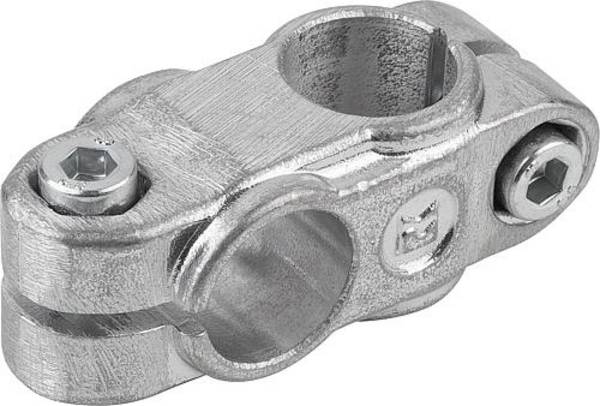 ROHRVERBINDER KREUZSTÜCK, FORM:A ALUMINIUM, FÜR RUNDROHRE, KOMP:STAHL, A=16,1, B=16,1