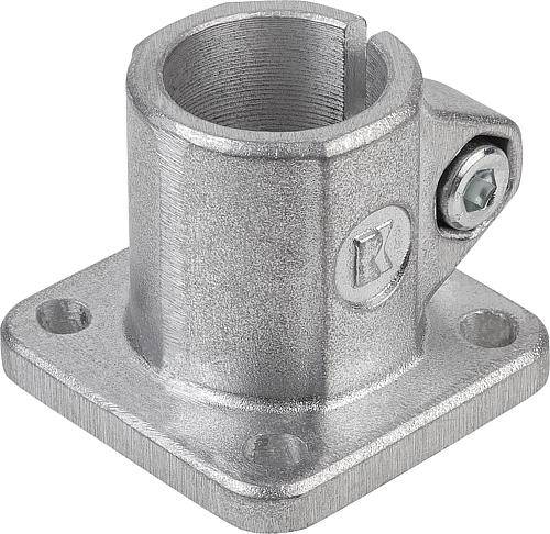 ROHRVERBINDER MIT FUß, FÜR RUNDROHRE, M=42, G=42, L=37, A=18,1, FORM:A, ALUMINIUM, KOMP:STAHL-0