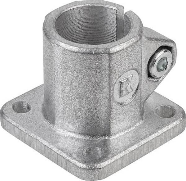 ROHRVERBINDER MIT FUß, FÜR RUNDROHRE, M=42, G=42, L=37, A=18,1, FORM:A, ALUMINIUM, KOMP:STAHL