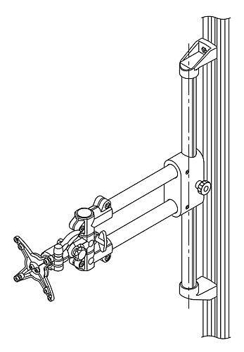 MONITORHALTERUNG TRAGARM DOPPELT, THERMOPLAST, HÖHENVERSTELLBAR, KOMP:ALUMINIUM-5