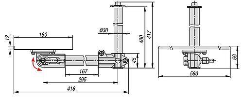 MONITORHALTERUNG TASTATURABLAGE, THERMOPLAST, KOMP:ALUMINIUM-1